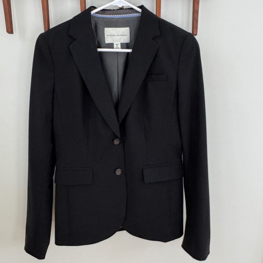 BR Black Wool Blazer SZ 4Tall